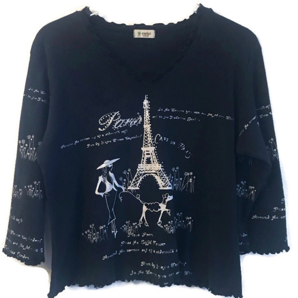 Cactus Parisian 3/4 Sleeve Shirt sz XL